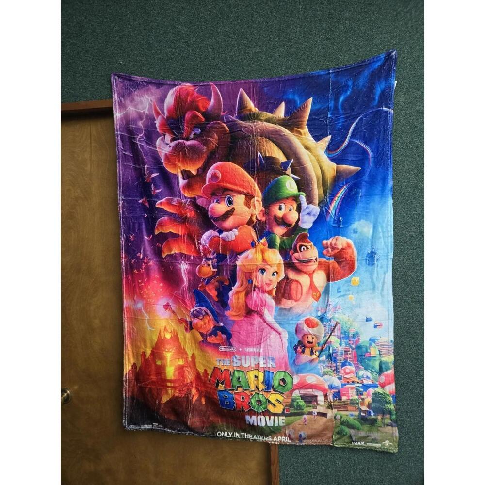 Super Mario Bros  Movie 40x50 Inch Throw Blanket Cover Soft Bedding